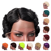 Bybrana Hair Short Finger Wavy Wig Curly Black Cute Nuna Wig Real Retro African Black Wigs For Women Mommy Wig Is Looks Natural