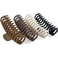 Extra Large Claw Clips for Thick Hair, 5.25 lnch Strong Hold Hair Clips for Women, Extremely Big Hair Claw Clips for Women and Girls, Matte Claw Clips, Neutral Hair Clamps, 4 Pack