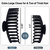 Extra Large Claw Clips for Thick Hair, 5.25 lnch Strong Hold Hair Clips for Women, Extremely Big Hair Claw Clips for Women and Girls, Matte Claw Clips, Neutral Hair Clamps, 4 Pack