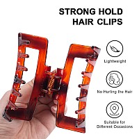 4Pcs Rectangle Nonslip Hair Clips For Women Girls 35 Hair Claw Clips For Thin And Thick Hair Square Jaw Hair Clamps With