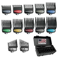 Wahl Genuine Securesnap Guide Comb Set With Colored Metal Clips And Guard Organization Caddy 12 Full Size Attachment Guards Fr