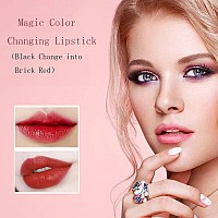 Yeweian Black Color Changing Lipstick Magic Color Changing Lip Balmblack Change Into Brick Red Natural Moisturizing Lip Balm