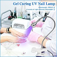 Aoraem U V Nail Lampsliver 3W U V Light For Nails 35Nm U V Gel X Nail Lamp With Gooseneck And Clamp For Gel Nail Aasilver