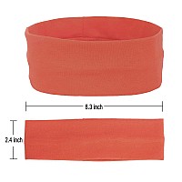 Mapofbeauty 3 Pack Yoga Headbands Stretchy Cotton Head Band Hairwarp Sports Running Exercise Gym Orange