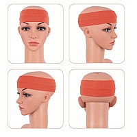 Mapofbeauty 3 Pack Yoga Headbands Stretchy Cotton Head Band Hairwarp Sports Running Exercise Gym Orange