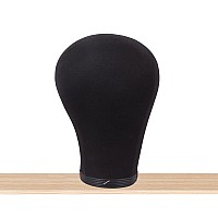 Mapofbeauty 22 Inch Wig Head Cork Canvas Block Head For Making Wigs Mannequin Head With Stand Head Pins Black