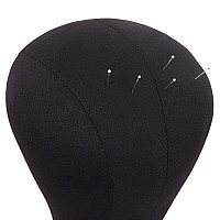 Mapofbeauty 22 Inch Wig Head Cork Canvas Block Head For Making Wigs Mannequin Head With Stand Head Pins Black