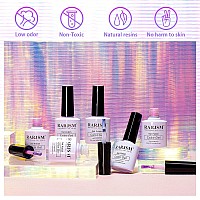 Rarjsm Pearl White Gel Nail Polish Set Iridescent Mermaid Shell Glitter Gel Polish 6 Light Colors Purple Blue Pink Red Gold Shim