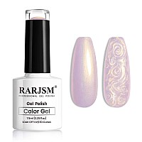 Rarjsm Pearl Gel Nail Polish Lavender Purple Pearlescent Shell Gold Glitter Shimmer Mermaid Iridescent Nail Gel Polish Soak Off