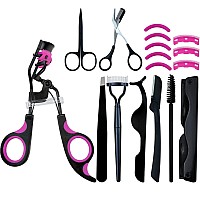 Eyelashes Curler Kit Immer Lieben 17 In 1 Stainless Steel Grooming Scissors Tweezers Eyebrow Trimmer Slant Tip Tweezers Fals