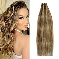 Windtouch Tape In Hair Extensions Human Hair Chocolate Brown To Caramel Blonde Real Tape In Hair Extensions Straight Remy Hair E