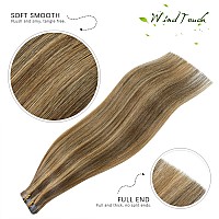 Windtouch Tape In Hair Extensions Human Hair Chocolate Brown To Caramel Blonde Real Tape In Hair Extensions Straight Remy Hair E