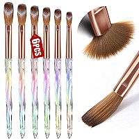 Saviland Kolinsky Acrylic Nail Brush Set 6Pcs Professional Acrylic Nail Brushes For Acrylic Application Acrylic Powder Nail Art