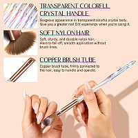 Saviland Kolinsky Acrylic Nail Brush Set 6Pcs Professional Acrylic Nail Brushes For Acrylic Application Acrylic Powder Nail Art