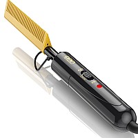 DAN Technology hot Comb Electric for Wigs,450?Small hot Comb for Edges,Low and high Temperatures, Hair straightening Comb for Black Hair,Portable & Dual Voltage for Travel & Home