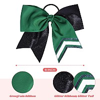 Deeka 8Pcs 8 Two Toned Large Glitter Cheer Bows Shiny Cheer Hair Bows Ponytail Holder Handmade For Cheerleader Girls Softball S