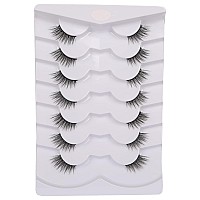 Gmagictobo False Eyelashes Natural Half Lashes Wispy Lashes Pack Short 3D Faux Mink Lashes Soft Fake Eye Lashes 7 Pairs Multipac