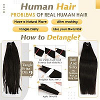 Full Shine Weft Hair Extensions Human Hair Invisible Sew In Hair Extensions Real Human Hair Double Weft Hair Extensions Off Blac