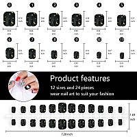 Loveourhome 240Pc Square Press On Nails Short Fake Nails Flower Heart Star False Nail Tips Short Artificial Nails Press Ons Nail