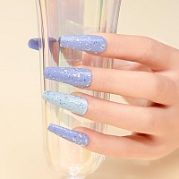 Mizhse Glitter Top Coat Gel Nail Polish Sparkly Shiny Silver No Wipe Top Coat Glitter Gel Polish Soak Off U V Led Nail Polish F