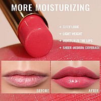 Oulac Watermelon Pink Lipstick Moisturizing Lip Stick Glossy Tinted Lip Balm Sheer Shine Juicy Finish Lightweight And Hydrat