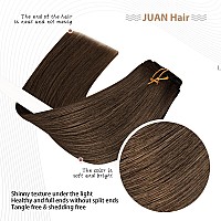 Clip in Hair Extensions 70G Medium Brown 100% Remy Human Hair Clip in Extensions Soft Silky Straight 7pcs 16clips One Pack(12 Inch #4)