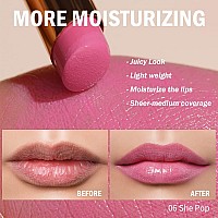 Oulac Pink Lipstick Moisturizing Shine Lipstick Moisturizing Lip Stick Glossy Tinted Lip Balm Sheer Shine Juicy Finish Light