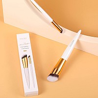 Docolor Concealer Brush And Foundation Brush For Liquid Makeup 2Pcs Angled Kabuki Blending Makeup Brush Perfect For Liquid Crea