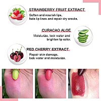 evpct 3Pcs Aloe Vera Strawberry Black Red Cherry Lip Color Changing Lipstick Tinted Lip Balm Set Magic PH Color Change Changing Jelly Lipstick Women labiales labial magicos mate 24 horas originales