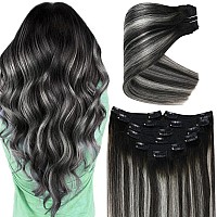 Ve Sunny Clip In Human Hair Extensions Black Hair Extensions Clip Ins Natural Black Ombre Silver Blonde Remy Real Human Hair Cli