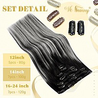 Ve Sunny Clip In Human Hair Extensions Black Hair Extensions Clip Ins Natural Black Ombre Silver Blonde Remy Real Human Hair Cli