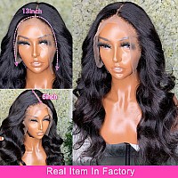 13x6 Lace Front Wigs Human Hair 180 Density, 24 Inch Hd Transparent Lace Front Wigs Human Hair Pre Plucked, Glueless Body Wave Frontal Wigs Human Hair Hd Lace With Baby Hair, Bleached Knots, Natural Color