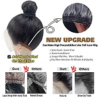 13x6 Lace Front Wigs Human Hair 180 Density, 24 Inch Hd Transparent Lace Front Wigs Human Hair Pre Plucked, Glueless Body Wave Frontal Wigs Human Hair Hd Lace With Baby Hair, Bleached Knots, Natural Color