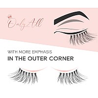 Onlyall Half Lashes Natural Look False Eyelashes Mink Wispy Lashes Clear Band Eye Lashes Pack Half Lash Corner Lashes 3D Mink Lashes 7 Pairs C05