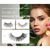 Onlyall Half Lashes Natural Look False Eyelashes Mink Wispy Lashes Clear Band Eye Lashes Pack Half Lash Corner Lashes 3D Mink Lashes 7 Pairs C05