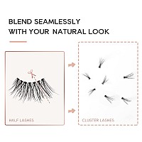 Onlyall Half Lashes Natural Look False Eyelashes Mink Wispy Lashes Clear Band Eye Lashes Pack Half Lash Corner Lashes 3D Mink Lashes 7 Pairs C05