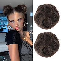 Reecho 2 Pcs Mini Claw Clip In Messy Cat Ears Hair Bun Extensions Hb001 Wig Accessory Updo Hairpieces For Women Girls Pack Of