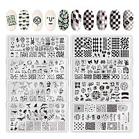 Mrfox Nail Stamping Plate Set 8Pcs Nail Art Stamp Kit Templates For Women With Plenty Of Images