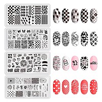 Mrfox Nail Stamping Plate Set 8Pcs Nail Art Stamp Kit Templates For Women With Plenty Of Images