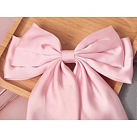 Furling Pompoms Hair Bows For Womenlarge Satin Silky Hair Bow Clips Ribbon Long Tail French Barrette Hair Clamps Girls Hair Acc