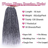 Leeven 7 Packs Ombre Grey Water Wave Crochet Hair For Passion Twist 18 Inch Long Bohemian Passion Twists Braids Hair For Butterf