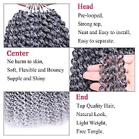 Leeven 7 Packs Ombre Grey Water Wave Crochet Hair For Passion Twist 18 Inch Long Bohemian Passion Twists Braids Hair For Butterf