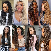 Leeven 7 Packs Ombre Grey Water Wave Crochet Hair For Passion Twist 18 Inch Long Bohemian Passion Twists Braids Hair For Butterf