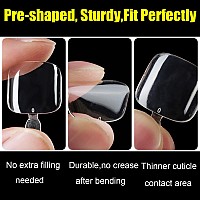 Inenk Soft Gel Toe Nail Tips For Soak Off Gel Extension Systems Short Preshaped Full Cover False Toenails Gel Tips Clear Press