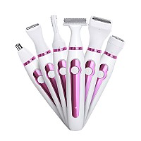 Electric Razor for Women,Painless 6 in 1 Womens Electric Face shavers for Body Hair Removal,depilacion for Brow,Nose,Legs,Underarms Bikini Area,Wet&Dry,Detachable Head Rechargeable pubic Hair Trimmer