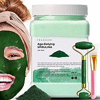 Jelly Face Mask for Facials (Spa Gifts Set) - Spirulina Hydrating, Brightening & Nourishing Jelly Mask with Free Jade Roller & Spatula | Professional Hydrojelly Masks | 23 Oz -Christmas Gift Sets 2023