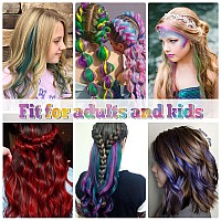 Barsdar Colored Hair Extensions Clip In 22 Inch 12 Pcs Highlights Pink And Blue Clip In Hair Extensions Straight Synthetic Cli