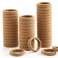 100 Pcs Thick Seamless Hair Ties Ponytail Holders Hair Accessories No Damage For Thick Hair Light Brown Colors