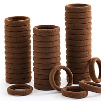 100 Pcs Thick Seamless Hair Ties Ponytail Holders Hair Accessories No Damage For Thick Hair Dark Brown Colors