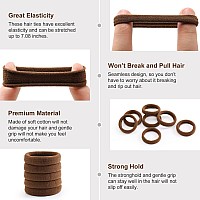 100 Pcs Thick Seamless Hair Ties Ponytail Holders Hair Accessories No Damage For Thick Hair Dark Brown Colors